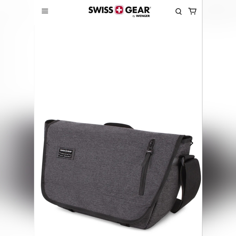 SwissGear Charcoal Black Messenger Bag, Laptop Bag